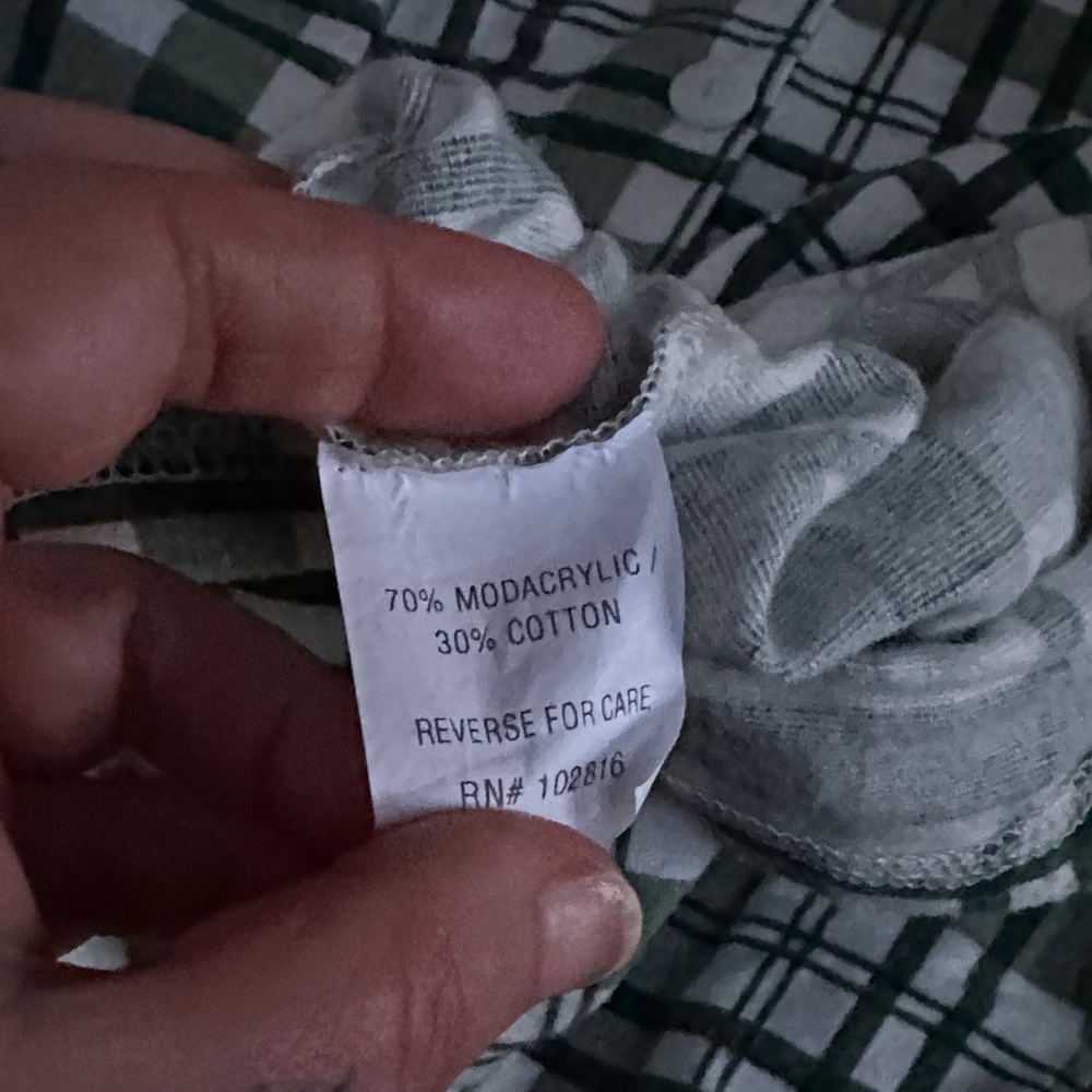 Garnet Hill Kids Green and White plaid flannel pajama set - Picture 7 of 7